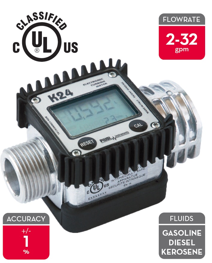 Piusi introduces a UL listed K24 1″ NPT Flow Meter